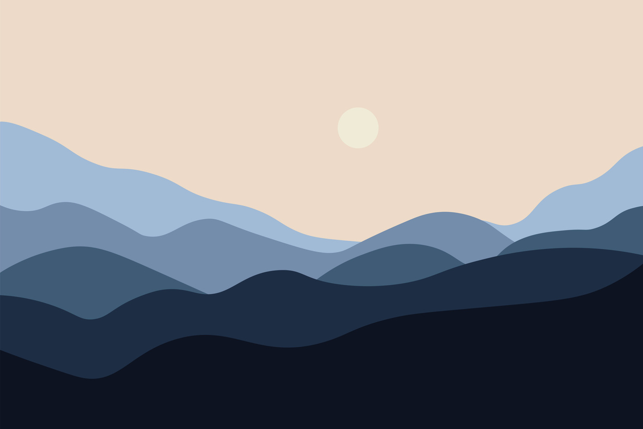 Abstract mountain landscape poster